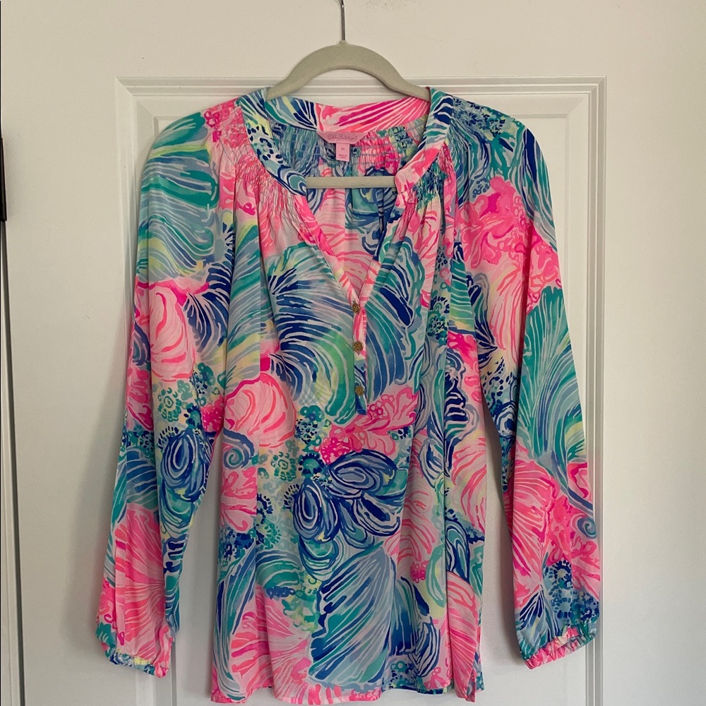 Lilly Pulitzer Vibrant Pink and Blue Swim Cover-Up